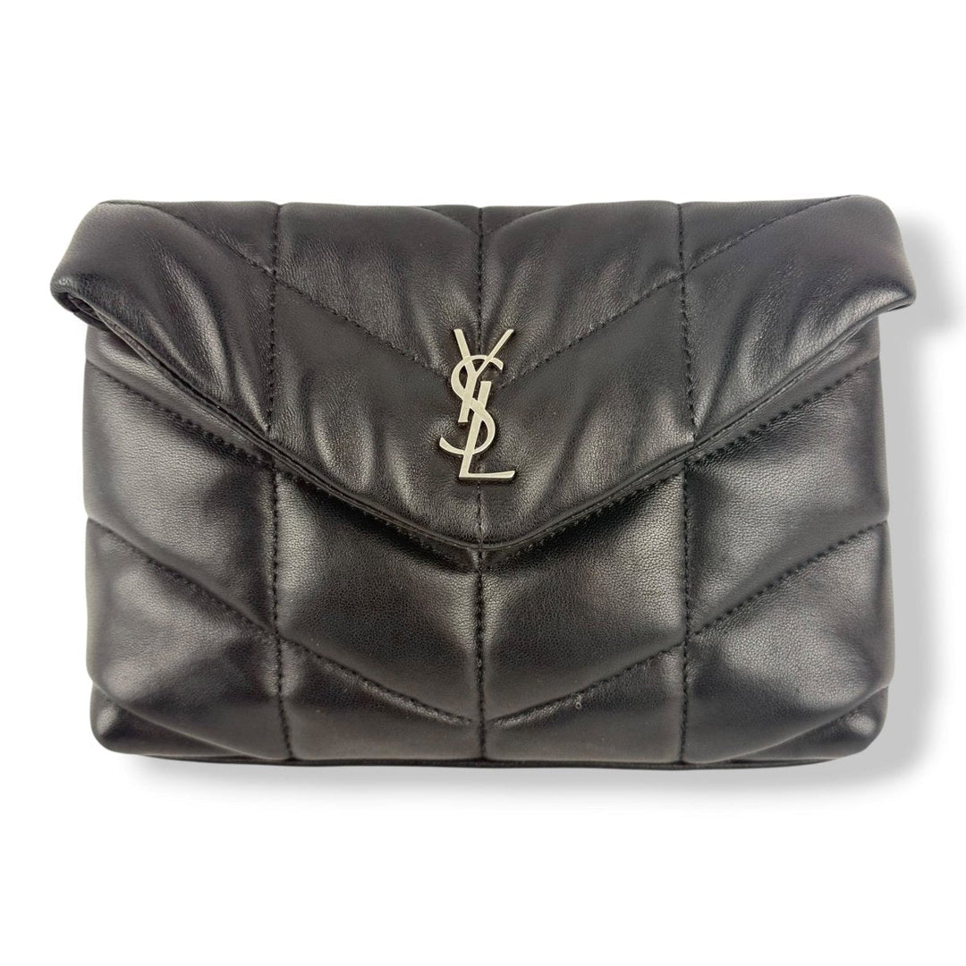 Saint Laurent YSL LouLou Black Quilted Leather Puffer Pouch - Lux Central
