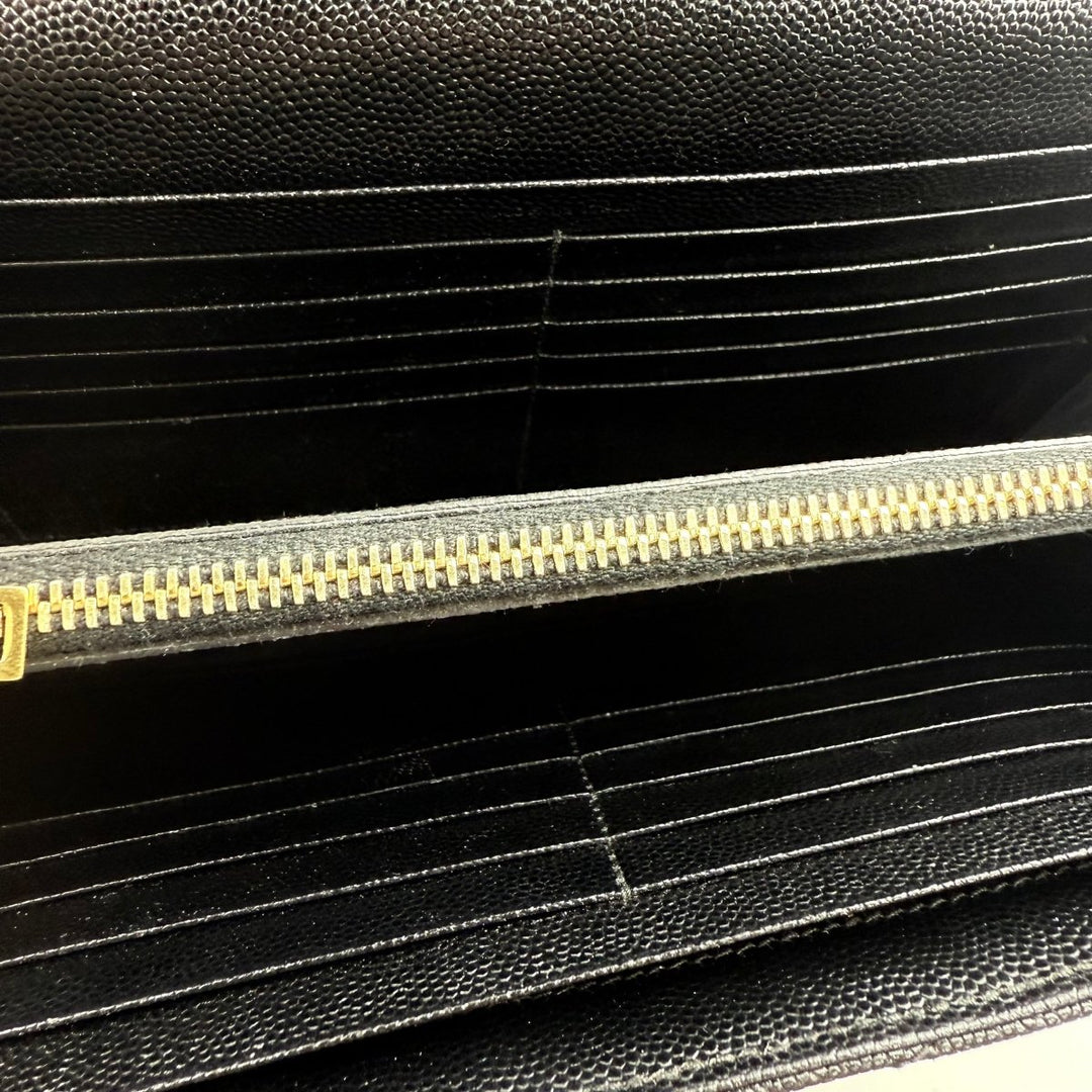 Saint Laurent YSL Matelasse Black Leather Cassandre Wallet On Chain Handbag - Lux Central