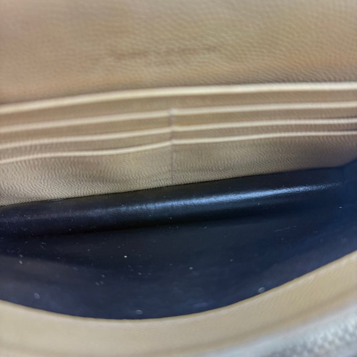 Saint Laurent YSL Mustard Grained Envelope Leather Wallet On Chain Handbag - Lux Central