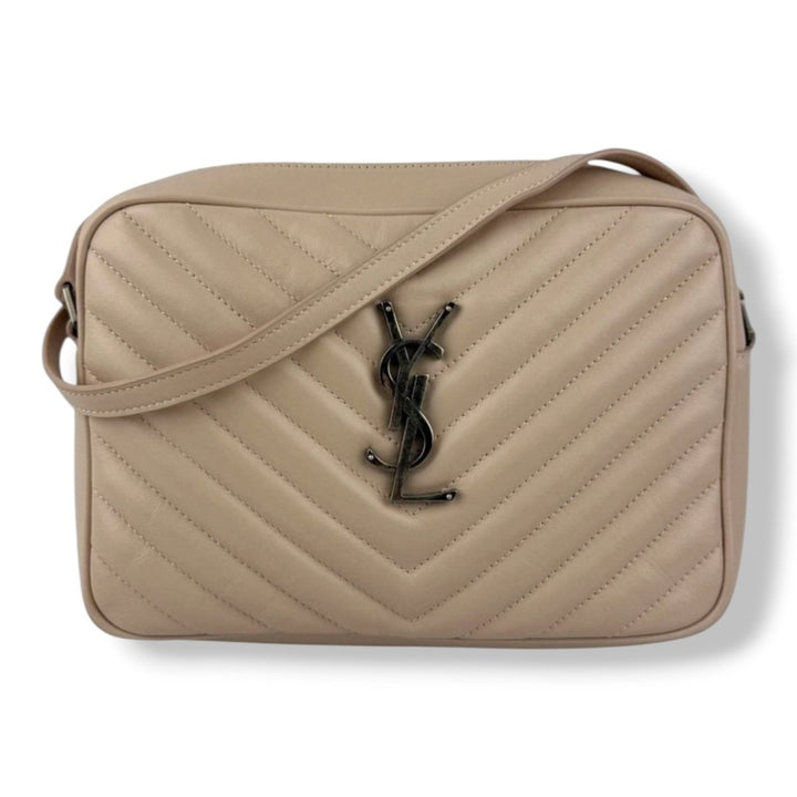 Saint Laurent YSL Pink Lou Quilted Leather Crossbody Handbag - Lux Central