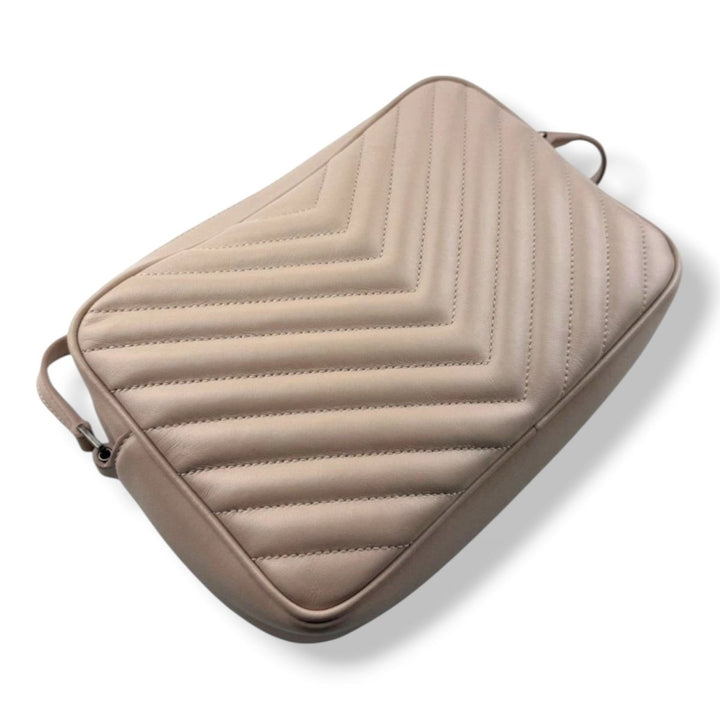 Saint Laurent YSL Pink Lou Quilted Leather Crossbody Handbag - Lux Central