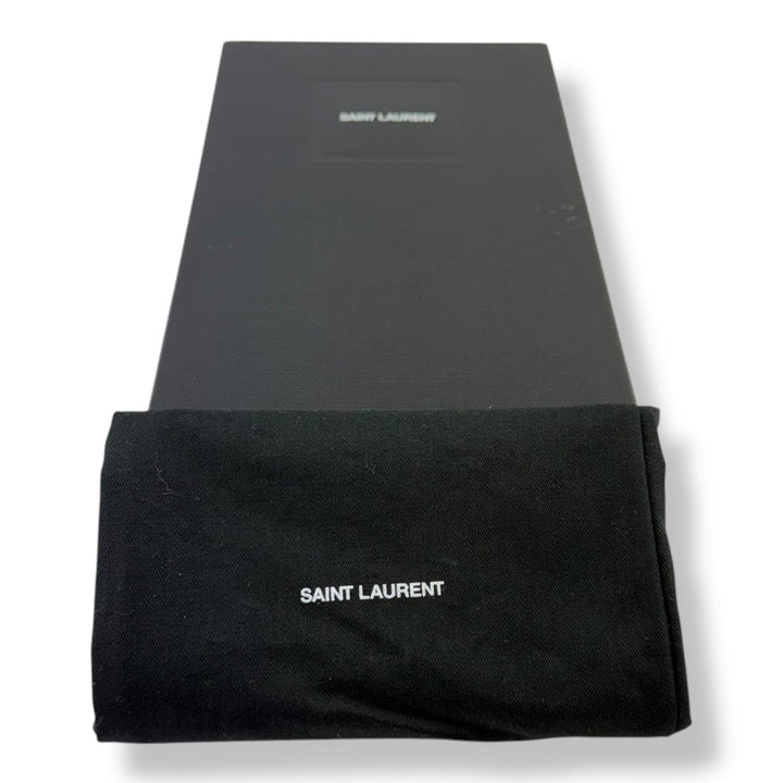 Saint Laurent YSL Portefeuille Black Grained Envelope Large Femme Leather Wallet - Lux Central