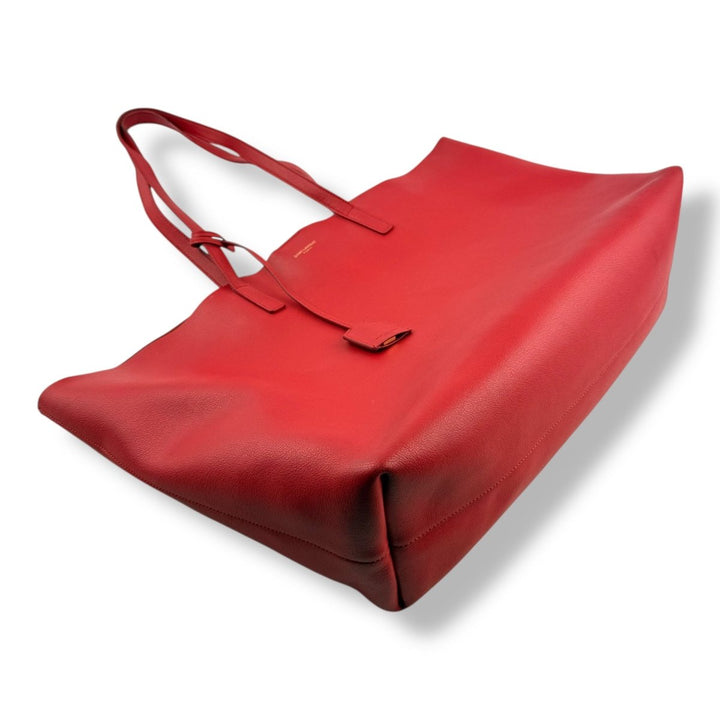 Saint Laurent YSL Red Shopping Tote Leather Handbag - Lux Central