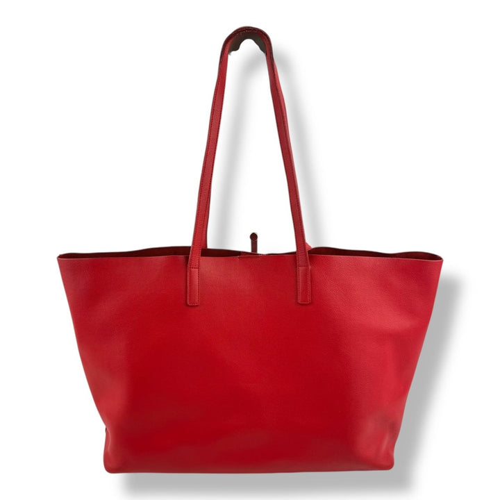 Saint Laurent YSL Red Shopping Tote Leather Handbag - Lux Central