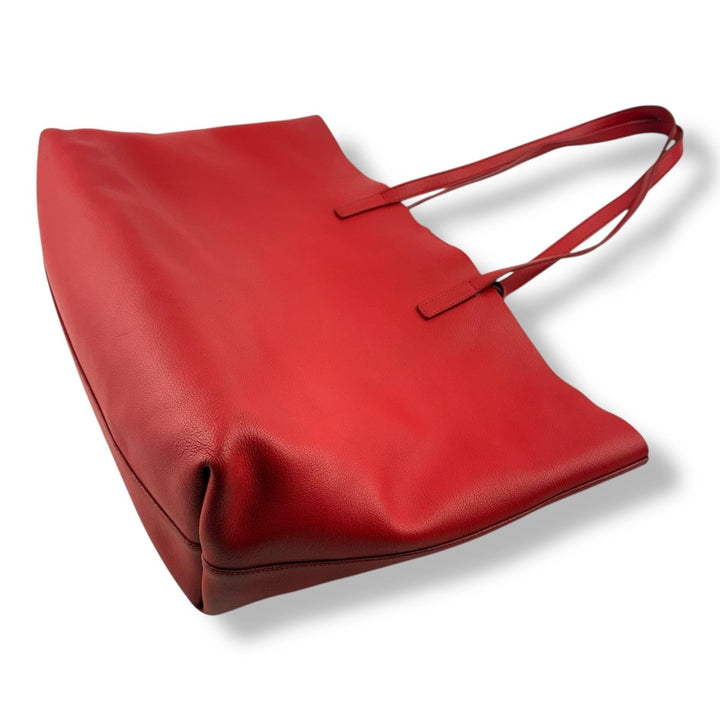 Saint Laurent YSL Red Shopping Tote Leather Handbag - Lux Central