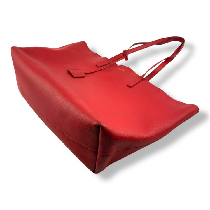 Saint Laurent YSL Red Shopping Tote Leather Handbag - Lux Central
