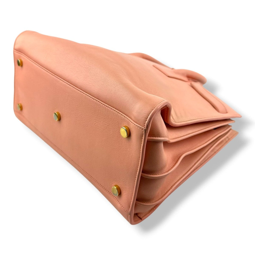 Saint Laurent YSL Sac De Jour Pink Leather Handbag - Lux Central