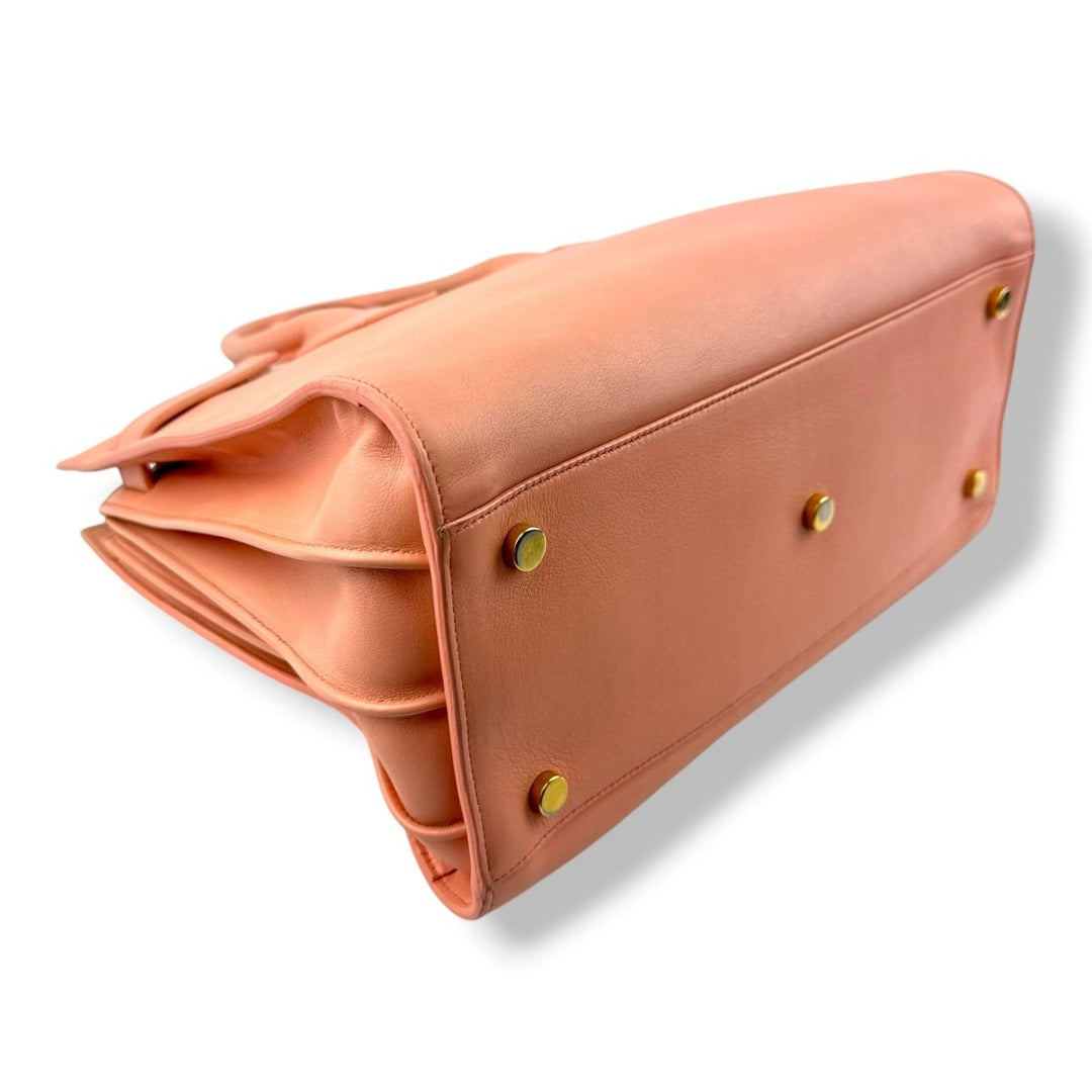 Saint Laurent YSL Sac De Jour Pink Leather Handbag - Lux Central