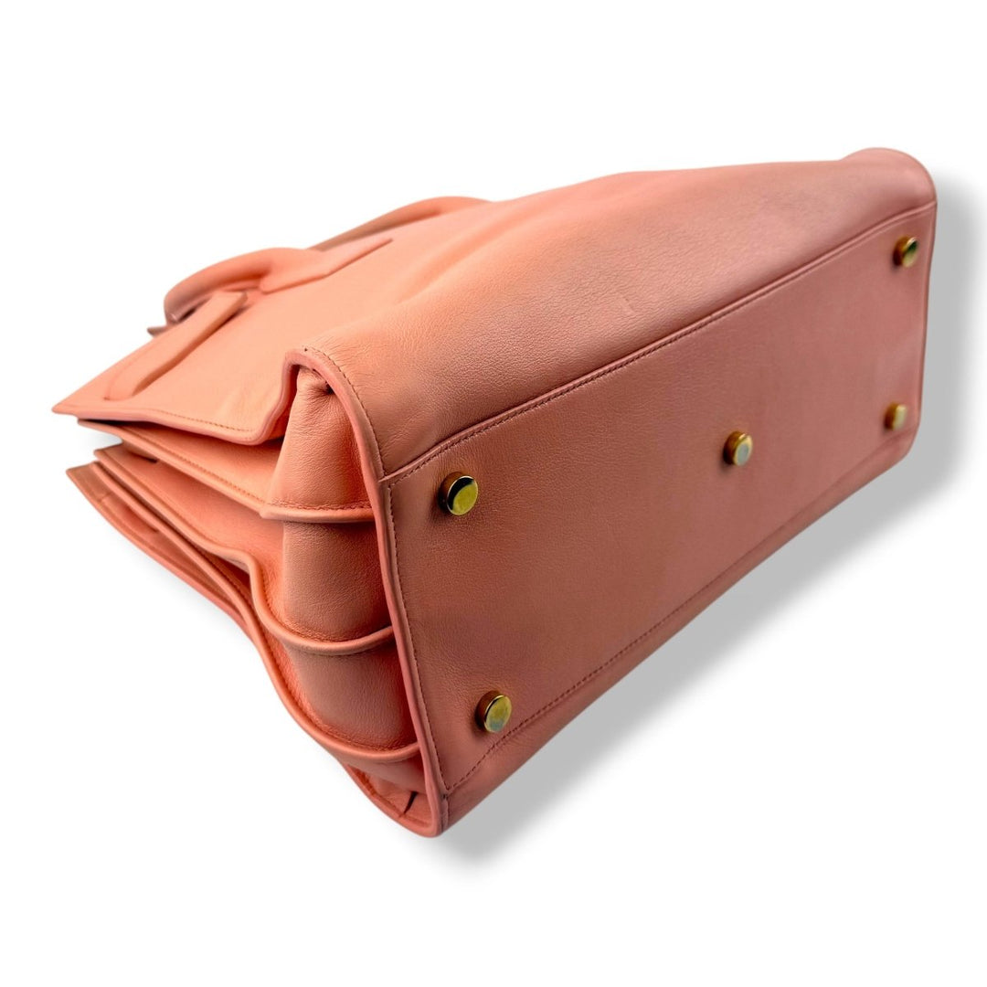 Saint Laurent YSL Sac De Jour Pink Leather Handbag - Lux Central