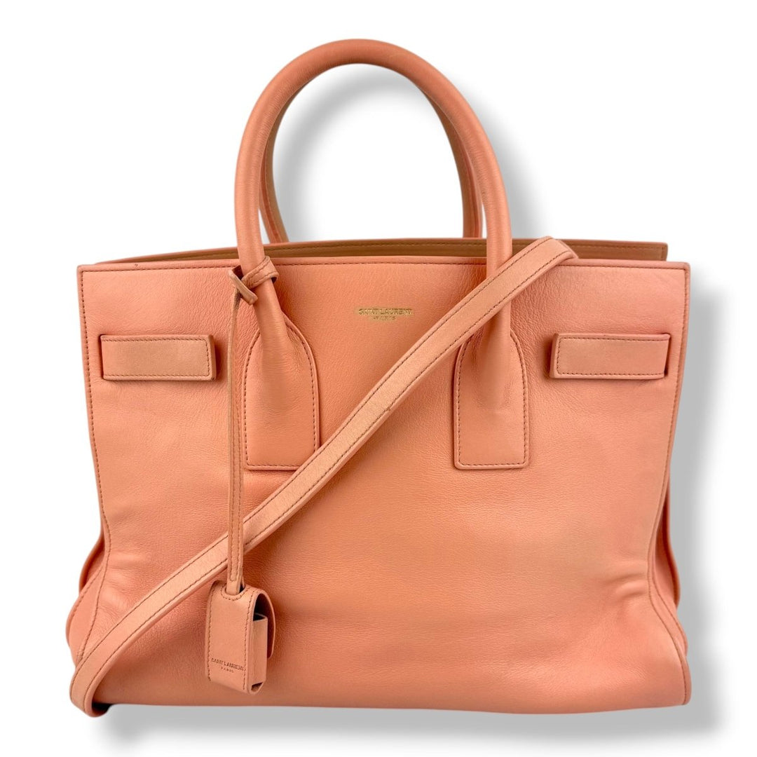 Saint Laurent YSL Sac De Jour Pink Leather Handbag - Lux Central