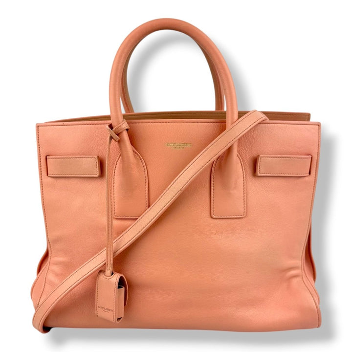 Saint Laurent YSL Sac De Jour Pink Leather Handbag - Lux Central