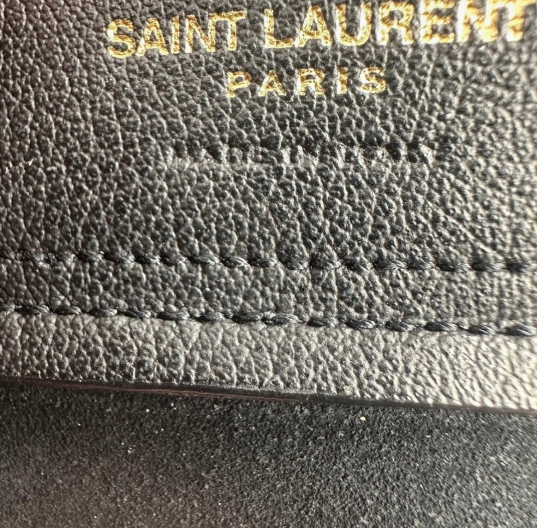 Saint Laurent YSL Shopper Black Leather Tote Handbag - Lux Central