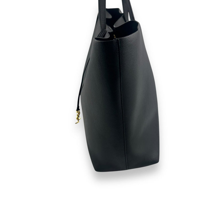 Saint Laurent YSL Shopper Black Leather Tote Handbag - Lux Central