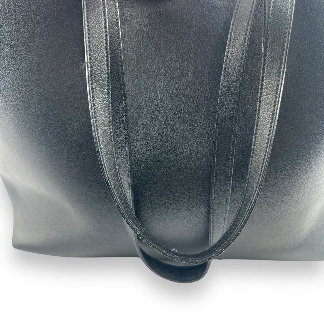 Saint Laurent YSL Shopper Black Leather Tote Handbag - Lux Central