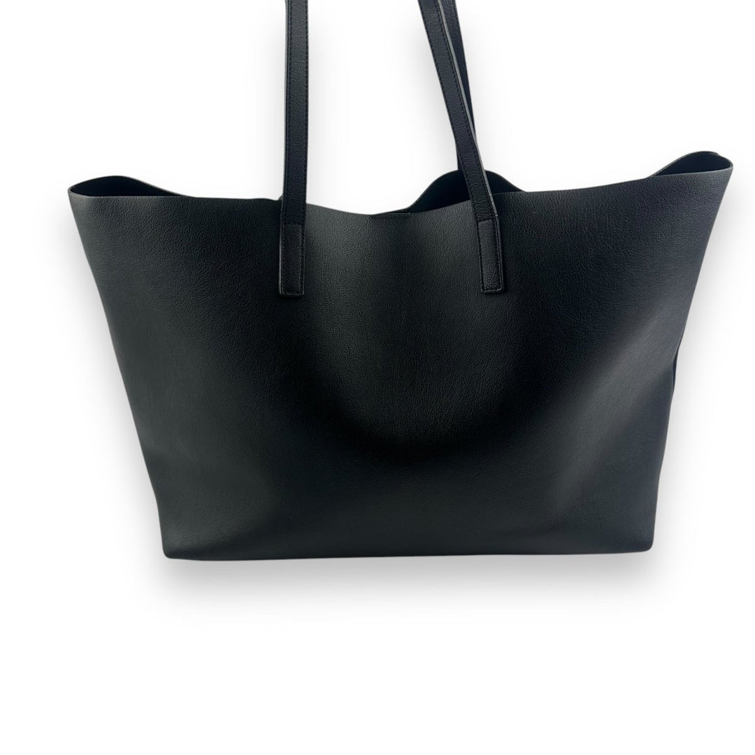 Saint Laurent YSL Shopper Black Leather Tote Handbag - Lux Central