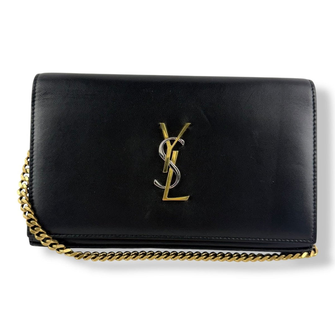 Saint Laurent YSL Tri - Metal Leather Cassandre Wallet On Chain WOC - Lux Central
