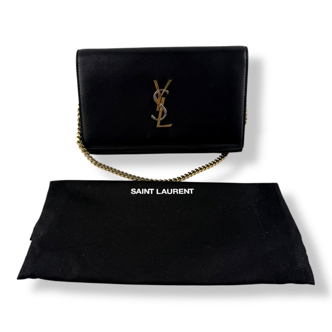 Saint Laurent YSL Tri - Metal Leather Cassandre Wallet On Chain WOC - Lux Central