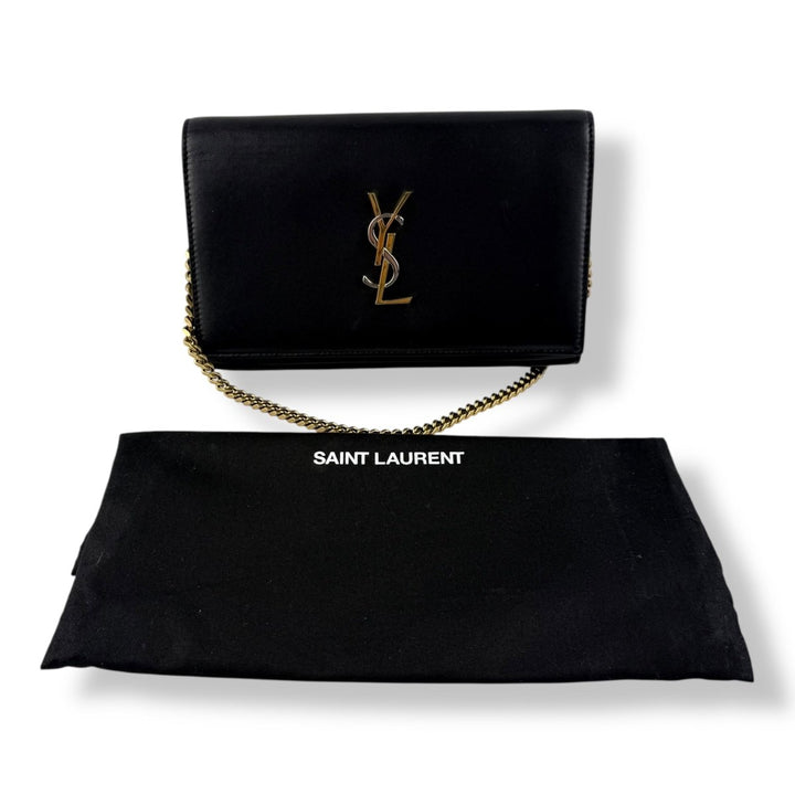 Saint Laurent YSL Tri - Metal Leather Cassandre Wallet On Chain WOC - Lux Central