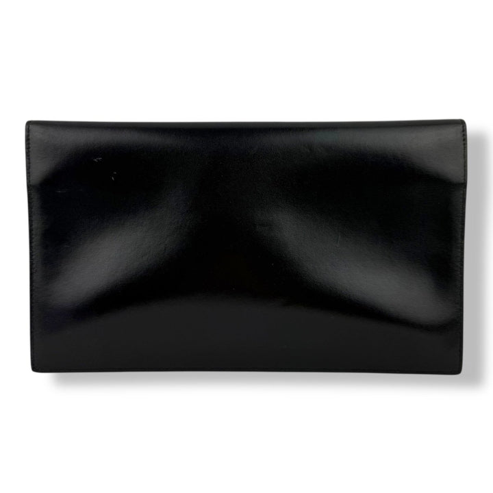 Saint Laurent YSL Uptown Black Leather Clutch Bag - Lux Central