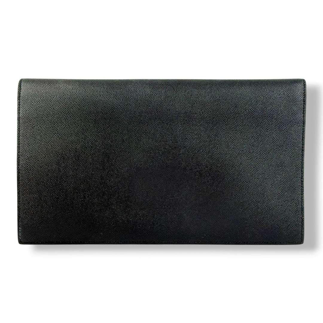 Saint Laurent YSL Uptown Black Leather Clutch Bag - Lux Central