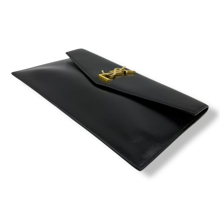 Saint Laurent YSL Uptown Black Leather Clutch Bag - Lux Central