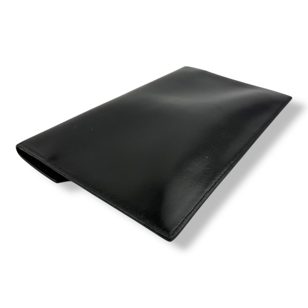 Saint Laurent YSL Uptown Black Leather Clutch Bag - Lux Central