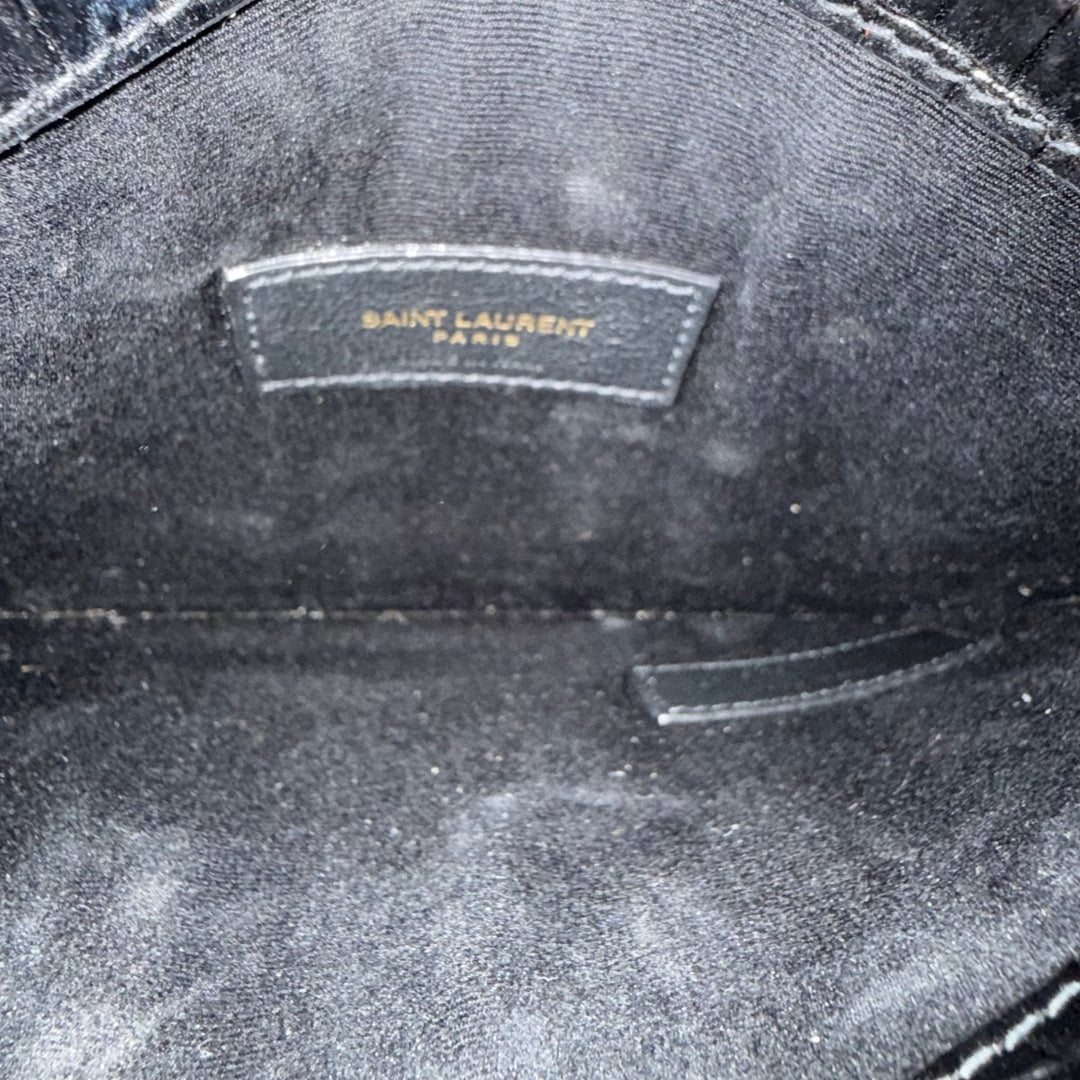 Saint Laurent YSL Uptown Black Leather Clutch Bag - Lux Central