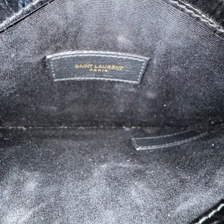 Saint Laurent YSL Uptown Black Leather Clutch Bag - Lux Central