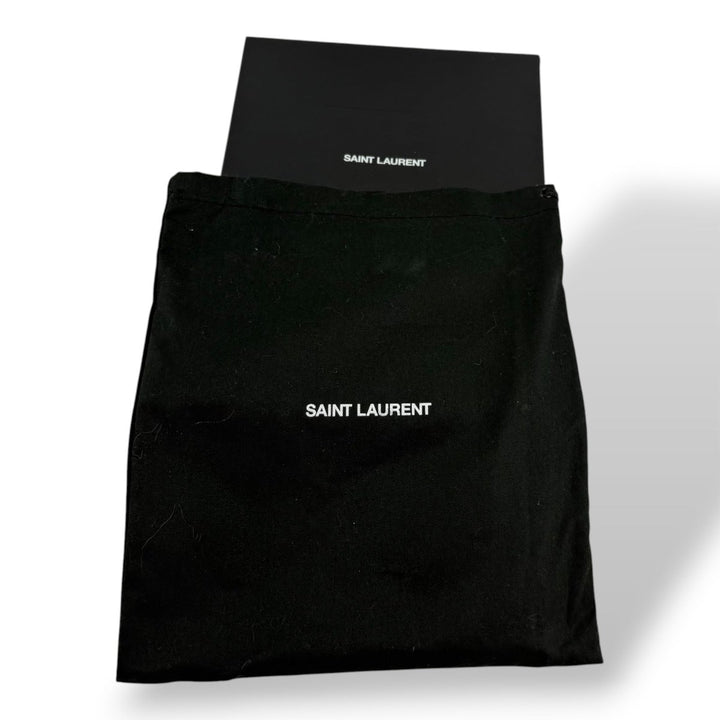 Saint Laurent YSL Uptown Black Leather Clutch Bag - Lux Central