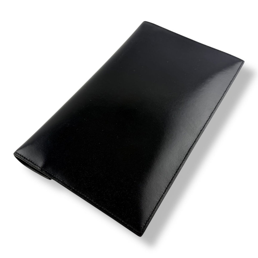 Saint Laurent YSL Uptown Black Leather Medium Clutch - Lux Central