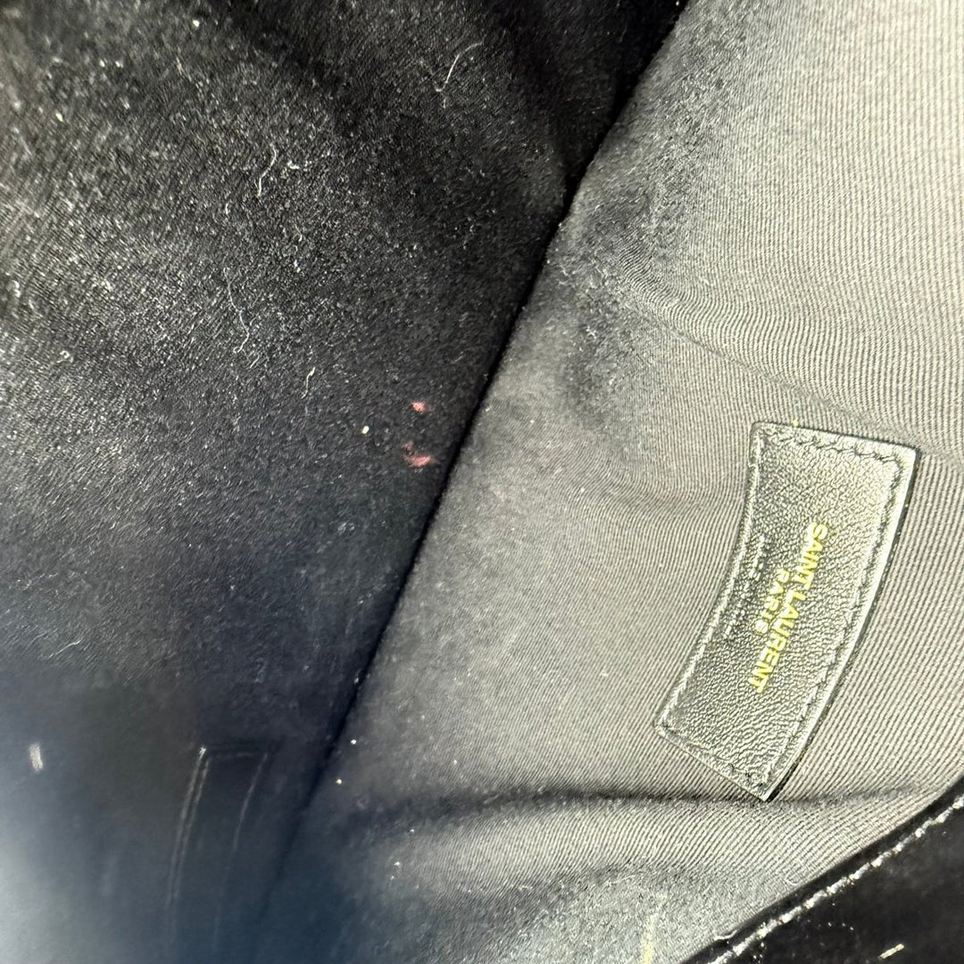 Saint Laurent YSL Uptown Black Leather Medium Clutch - Lux Central