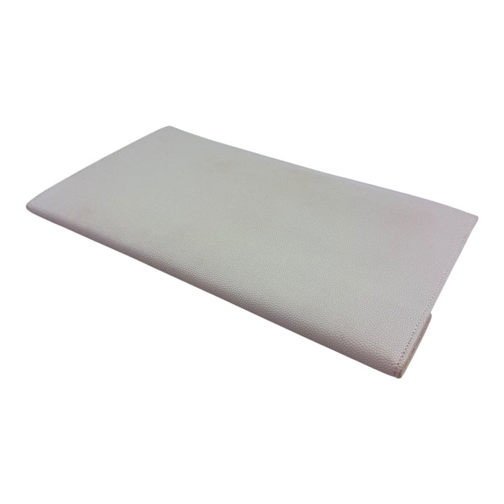 Saint Laurent YSL Uptown Cream Grained Leather Clutch Bag - Lux Central