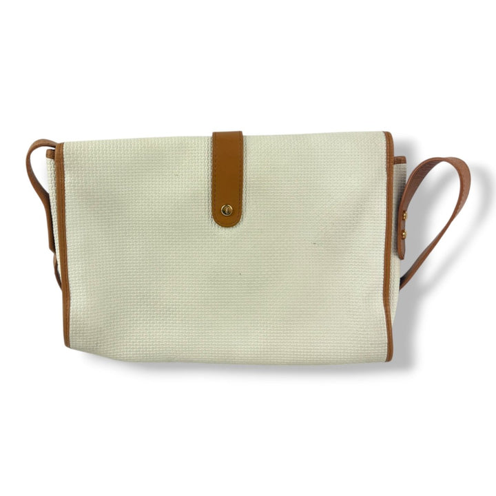 Saint Laurent YSL White/Brown Crossbody Handbag - Lux Central