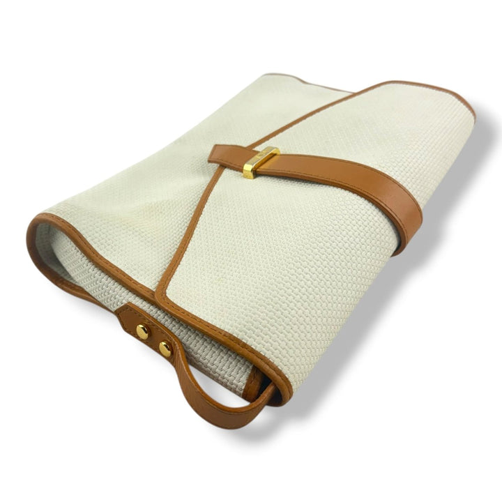 Saint Laurent YSL White/Brown Crossbody Handbag - Lux Central