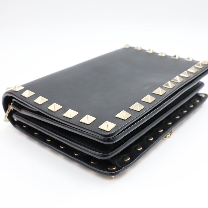 Valentino Garavani Stud Black Wallet on Chain Handbag - Lux Central