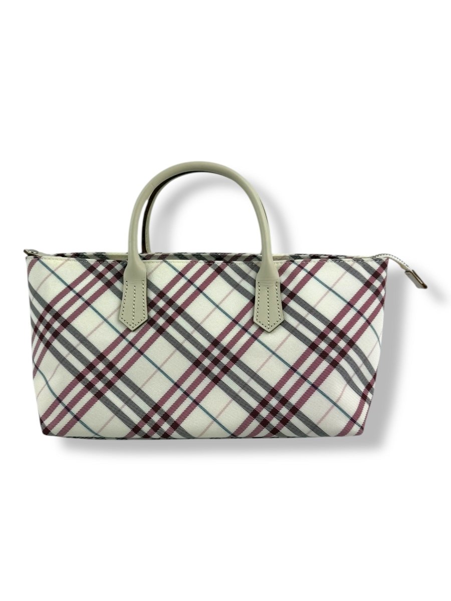 Vintage Burberry Blue Label White/Red Tote Bag - Lux Central