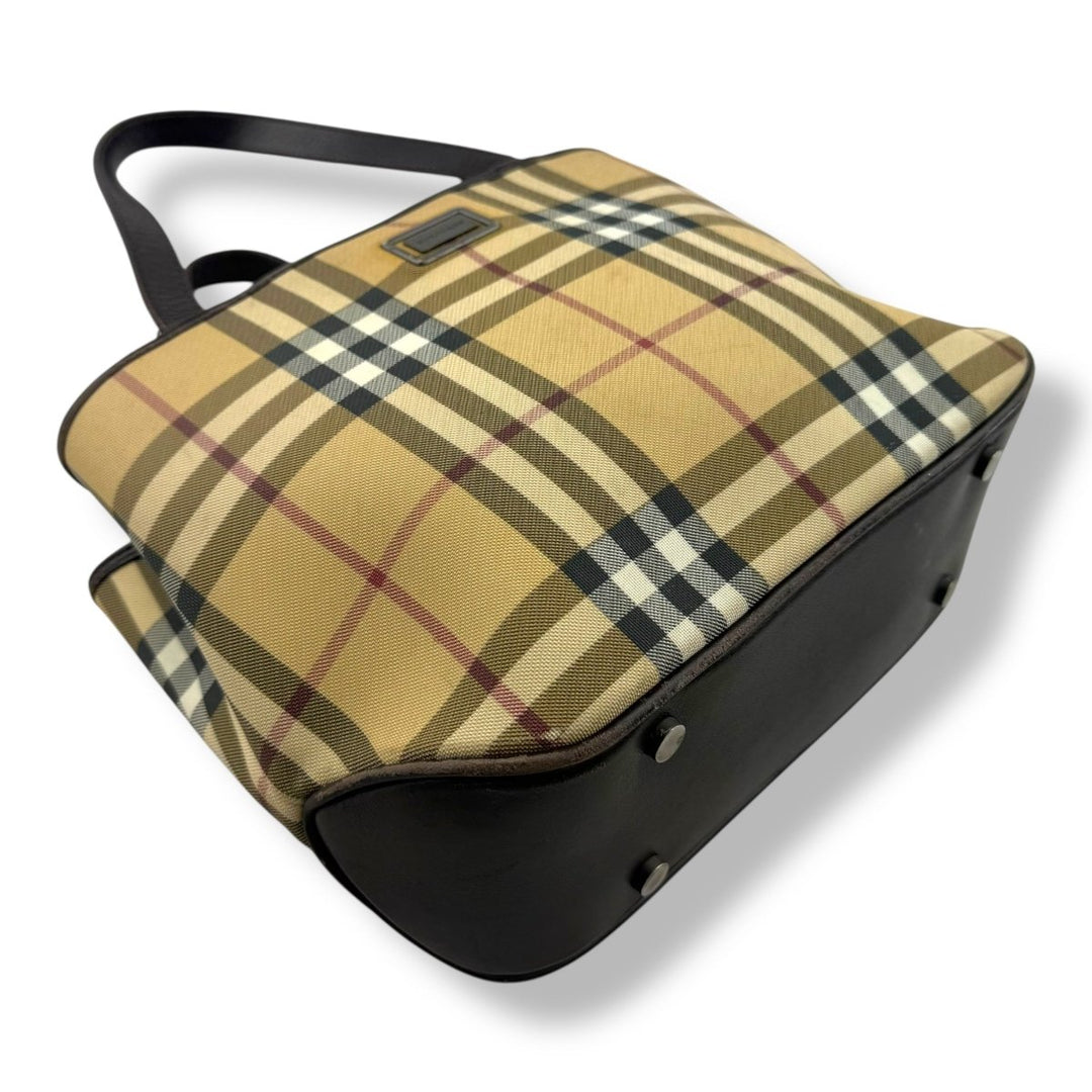 Vintage Burberry Nova Check Mini Beige Tote Handbag - Lux Central