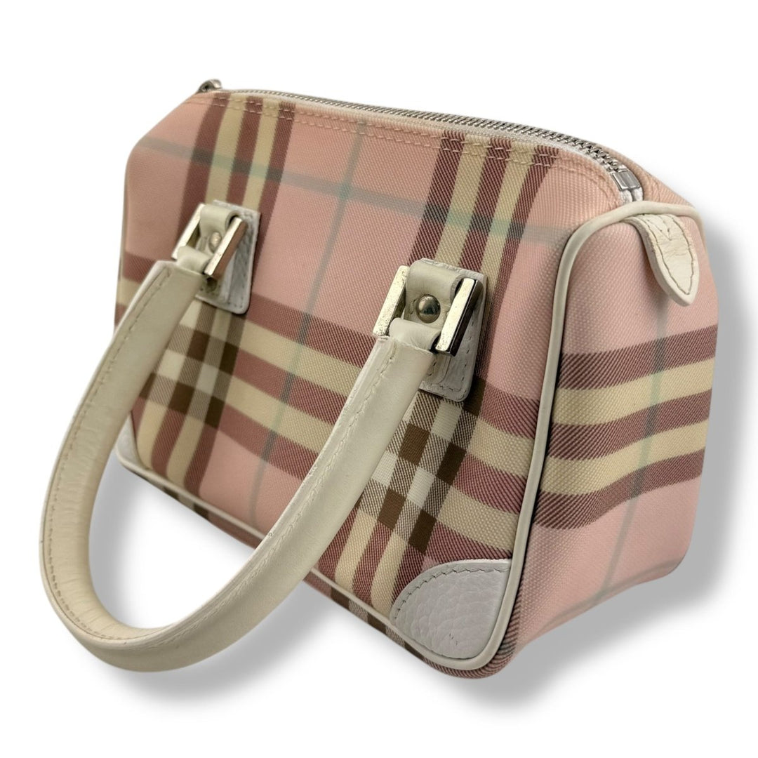 Vintage Burberry Nova White/Pink Mini Tote Bag - Lux Central