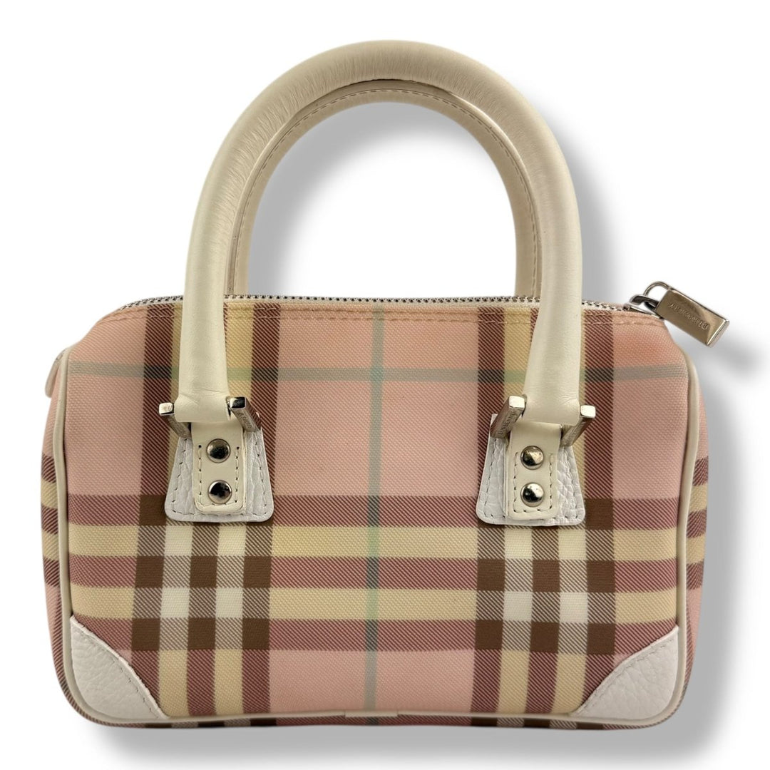 Vintage Burberry Nova White/Pink Mini Tote Bag - Lux Central