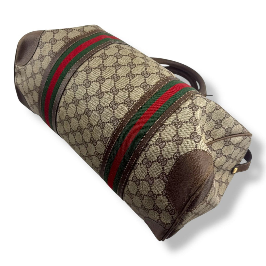 Vintage Gucci Beige GG Monogram Boston Canvas Bag - Lux Central