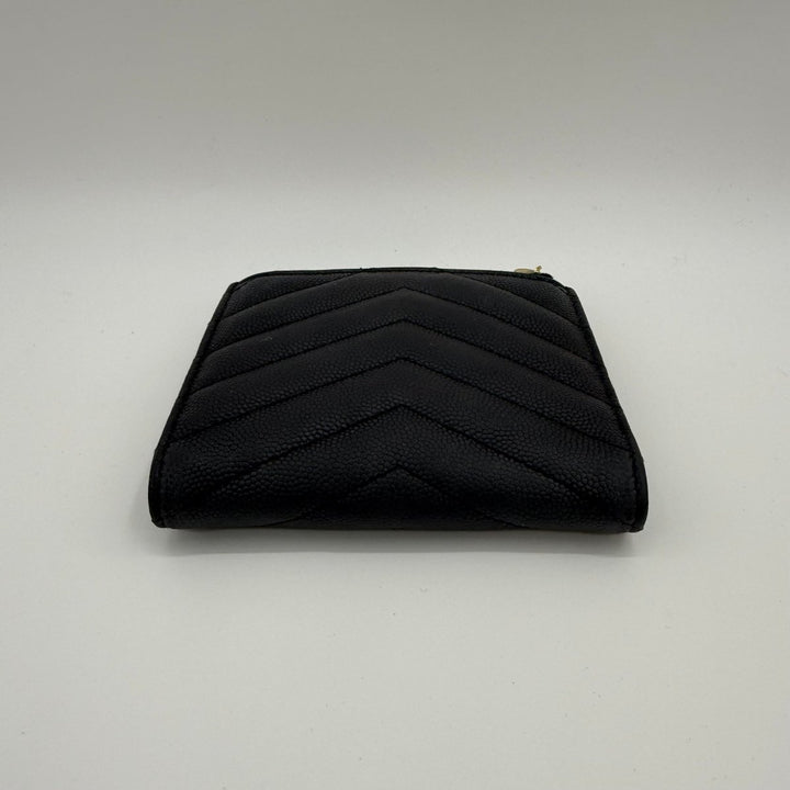YSL Saint Laurent Black Cassandre Bifold Wallet - Lux Central
