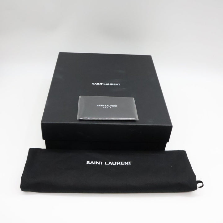 YSL Saint Laurent Black Croc Phone Holder Shoulder Pouch - Lux Central