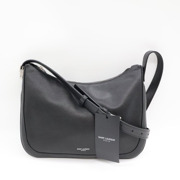 YSL Saint Laurent Black Smooth Leather Le Tuc Shoulder Handbag - Lux Central