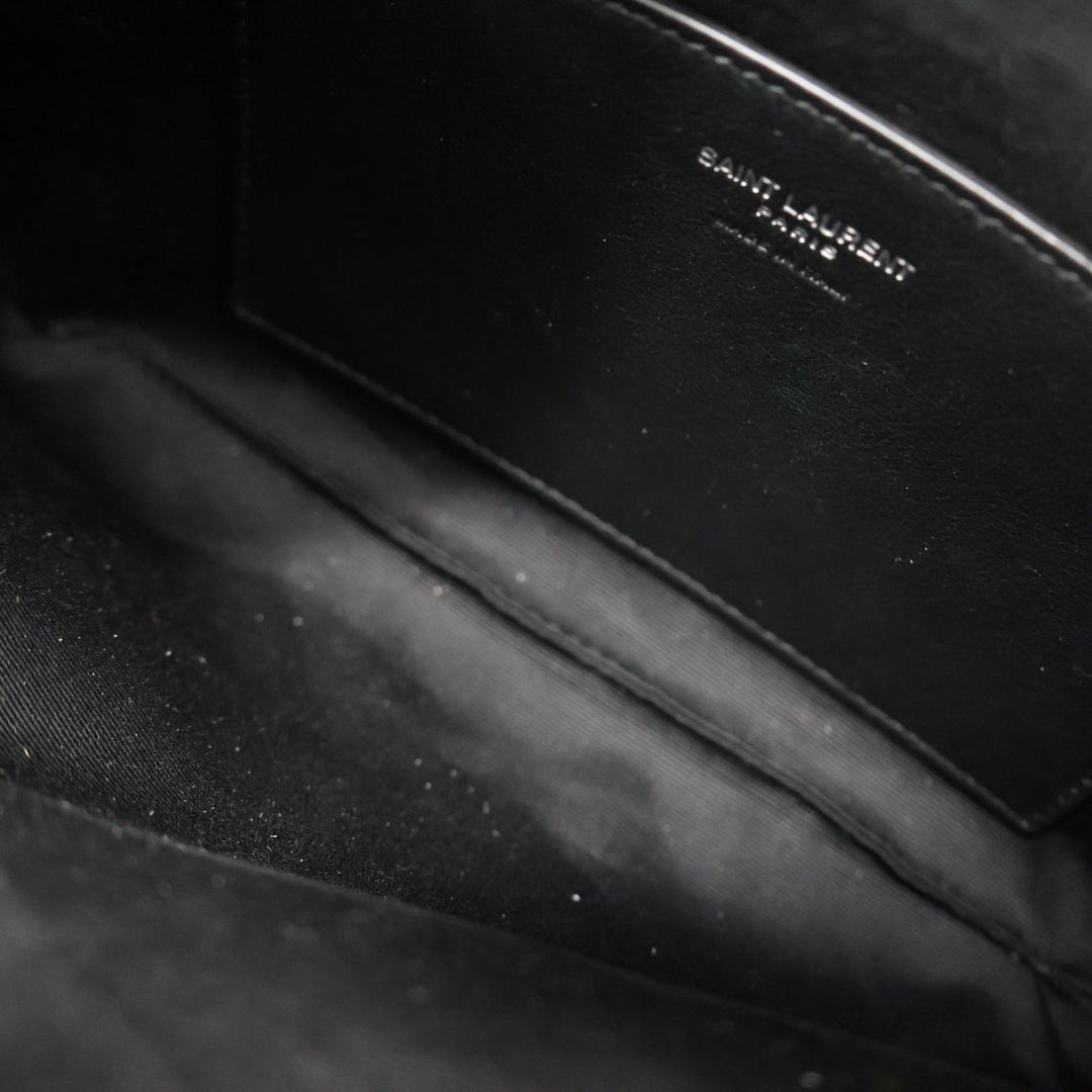 YSL Saint Laurent Black Smooth Leather Le Tuc Shoulder Handbag - Lux Central