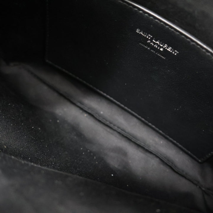 YSL Saint Laurent Black Smooth Leather Le Tuc Shoulder Handbag - Lux Central