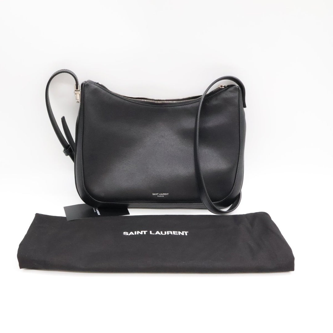 YSL Saint Laurent Black Smooth Leather Le Tuc Shoulder Handbag - Lux Central