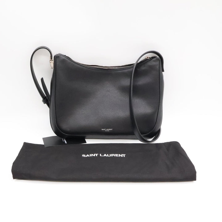 YSL Saint Laurent Black Smooth Leather Le Tuc Shoulder Handbag - Lux Central