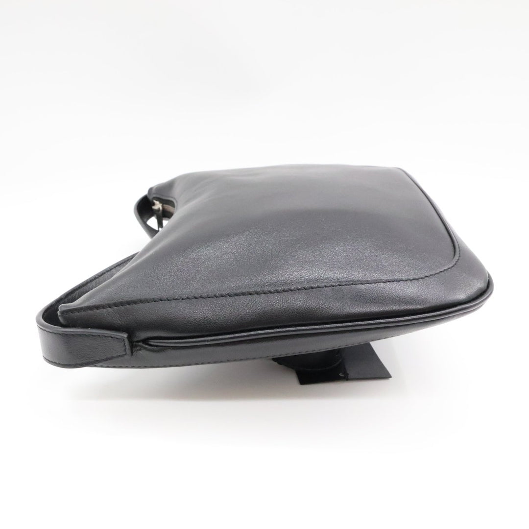 YSL Saint Laurent Black Smooth Leather Le Tuc Shoulder Handbag - Lux Central