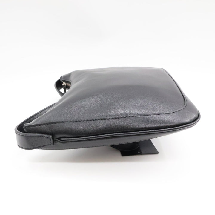 YSL Saint Laurent Black Smooth Leather Le Tuc Shoulder Handbag - Lux Central