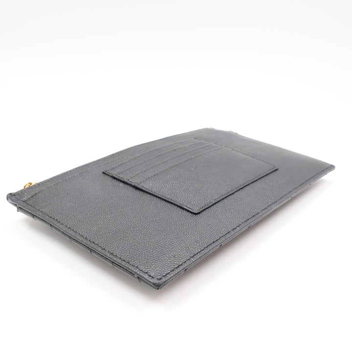YSL Saint Laurent Cassandre Black Calfskin Leather Pouch Clutch Bag - Lux Central